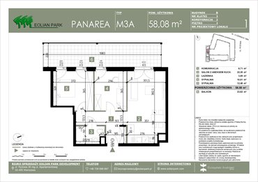 rzut mieszkanie na sprzedaż 58m2 mieszkanie Warszawa, Ursus, Ryżowa