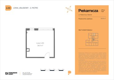 rzut mieszkanie na sprzedaż 35m2 mieszkanie Gdańsk, Morena, Piekarnicza 6