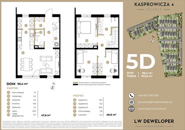 rzut dom na sprzedaż 96m2 dom Łódź, Jana Kasprowicza 4