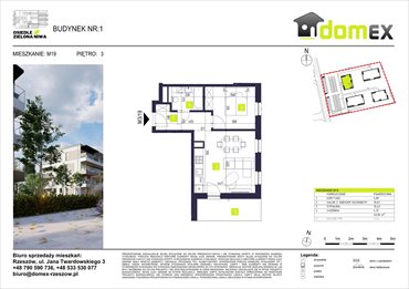rzut mieszkanie na sprzedaż 40m2 mieszkanie Głogów Małopolski, Niwa, Kościuszki