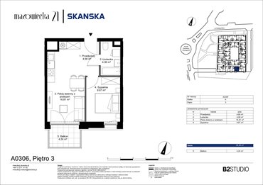 rzut mieszkanie na sprzedaż 35m2 mieszkanie Kraków, Krowodrza, ul. Mazowiecka 21