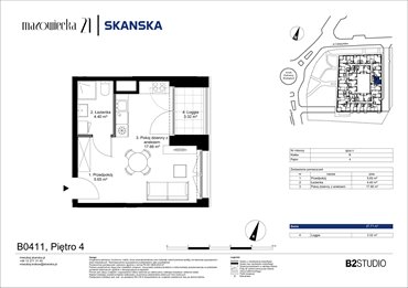 rzut mieszkanie na sprzedaż 28m2 mieszkanie Kraków, Krowodrza, ul. Mazowiecka 21