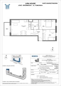 rzut mieszkanie na sprzedaż 57m2 mieszkanie Łódź, Pomorska 108