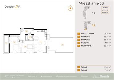 rzut mieszkanie na sprzedaż 79m2 mieszkanie Kraków, Rzemieślnicza 22-24