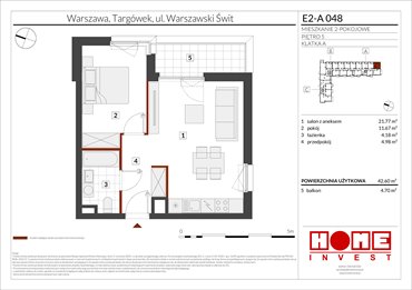 rzut mieszkanie na sprzedaż 43m2 mieszkanie Warszawa, Targówek, ul. Warszawski Świt