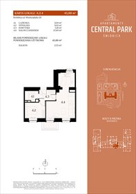 rzut mieszkanie na sprzedaż 46m2 mieszkanie Świdnica, Lipowa 14