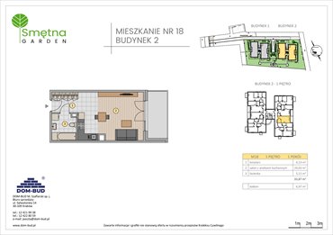 rzut mieszkanie na sprzedaż 34m2 mieszkanie Kraków, Bronowice Wielkie, Smętna 1
