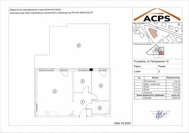 rzut mieszkanie na sprzedaż 54m2 mieszkanie Pruszków, Tworki, Partyzantów 10