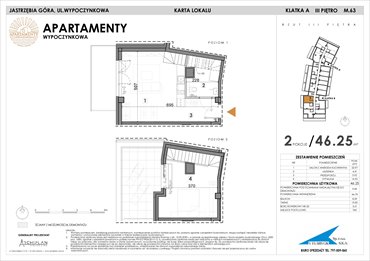 rzut mieszkanie na sprzedaż 46m2 mieszkanie Jastrzębia Góra, Wypoczynkowa