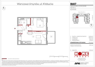 rzut mieszkanie na sprzedaż 34m2 mieszkanie Warszawa, Ursynów, ul. Kłobucka 23A