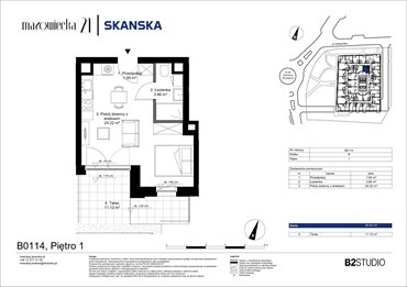 rzut mieszkanie na sprzedaż 30m2 mieszkanie Kraków, Krowodrza, ul. Mazowiecka 21