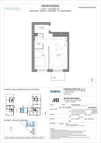 rzut mieszkanie na sprzedaż 44m2 mieszkanie Wrocław, Krzyki, Krakowska 112