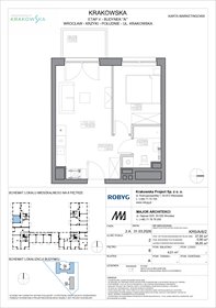 rzut mieszkanie na sprzedaż 38m2 mieszkanie Wrocław, Krzyki, Krakowska 112