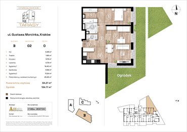 rzut mieszkanie na sprzedaż 64m2 mieszkanie Kraków, Wzgórza Krzesławickie, Gustawa Morcinka