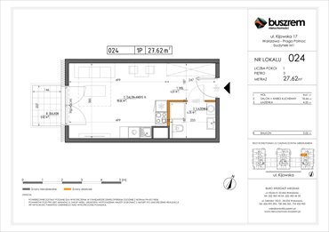 rzut mieszkanie na sprzedaż 44m2 mieszkanie Warszawa, Praga Północ, Kijowska 17