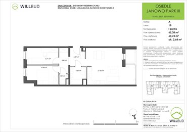 rzut mieszkanie na sprzedaż 65m2 mieszkanie Rumia, Janowo, Błoń Janowskich