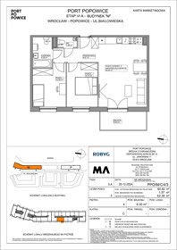 rzut mieszkanie na sprzedaż 61m2 mieszkanie Wrocław, Fabryczna, Białowieska 91a