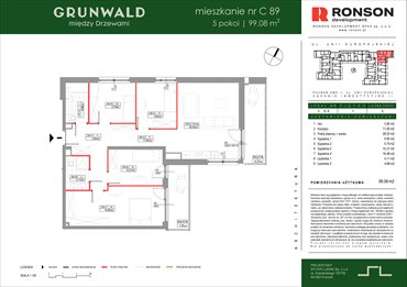 rzut mieszkanie na sprzedaż 99m2 mieszkanie Poznań, Grunwald, Kamiennogórska 7