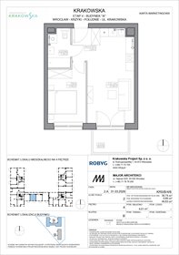 rzut mieszkanie na sprzedaż 40m2 mieszkanie Wrocław, Krzyki, Krakowska 112