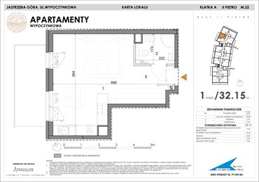 rzut mieszkanie na sprzedaż 32m2 mieszkanie Jastrzębia Góra, Wypoczynkowa