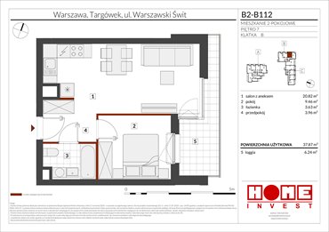 rzut mieszkanie na sprzedaż 38m2 mieszkanie Warszawa, Targówek, ul. Warszawski Świt 12