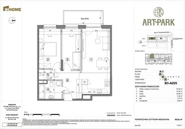 rzut mieszkanie na sprzedaż 61m2 mieszkanie Łódź, Polesie, Wołowa 4A