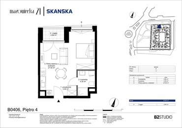 rzut mieszkanie na sprzedaż 35m2 mieszkanie Kraków, Krowodrza, ul. Mazowiecka 21