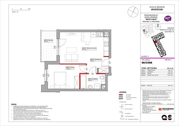 rzut mieszkanie na sprzedaż 40m2 mieszkanie Warszawa, Białołęka, Marywilska 68