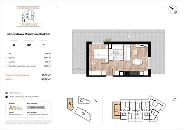 rzut mieszkanie na sprzedaż 36m2 mieszkanie Kraków, Wzgórza Krzesławickie, Gustawa Morcinka