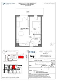 rzut mieszkanie na sprzedaż 42m2 mieszkanie Wrocław, Stare Miasto, Trzemeska