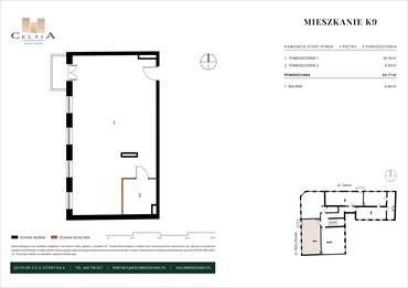 rzut mieszkanie na sprzedaż 66m2 mieszkanie Koło, Stary Rynek 26