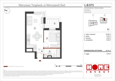 rzut mieszkanie na sprzedaż 35m2 mieszkanie Warszawa, Targówek, ul. Warszawski Świt