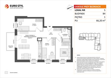 rzut mieszkanie na sprzedaż 66m2 mieszkanie Rumia, Janowo, Błoń Janowskich