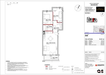 rzut mieszkanie na sprzedaż 62m2 mieszkanie Warszawa, Ursus, ul. Gierdziejewskiego 23