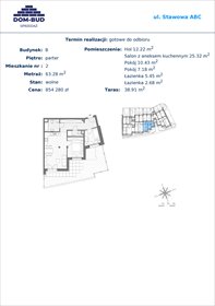 rzut mieszkanie na sprzedaż 63m2 mieszkanie Kraków, Bronowice Wielkie, Stawowa