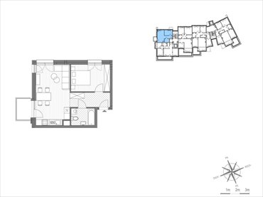 rzut mieszkanie na sprzedaż 43m2 mieszkanie Kraków, Bronowice Wielkie, ul.Stawowa 246