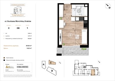 rzut mieszkanie na sprzedaż 26m2 mieszkanie Kraków, Wzgórza Krzesławickie, Gustawa Morcinka