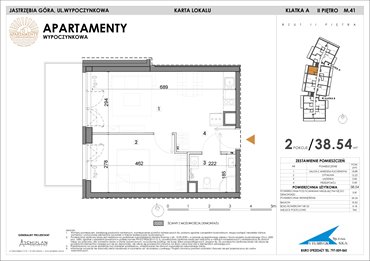 rzut mieszkanie na sprzedaż 39m2 mieszkanie Jastrzębia Góra, Wypoczynkowa