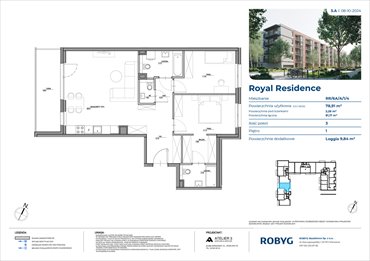 rzut mieszkanie na sprzedaż 79m2 mieszkanie Warszawa, Wilanów, Sarmacka