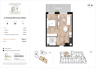 rzut mieszkanie na sprzedaż 39m2 mieszkanie Kraków, Wzgórza Krzesławickie, Gustawa Morcinka