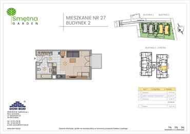 rzut mieszkanie na sprzedaż 31m2 mieszkanie Kraków, Bronowice Wielkie, Smętna 1