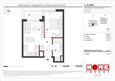 rzut mieszkanie na sprzedaż 36m2 mieszkanie Warszawa, Targówek, ul. Warszawski Świt