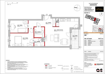 rzut mieszkanie na sprzedaż 65m2 mieszkanie Warszawa, Ursus, ul. Gierdziejewskiego 23