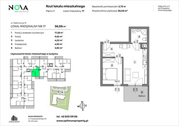 rzut mieszkanie na sprzedaż 36m2 mieszkanie Łódź, Śródmieście, ul. Telefoniczna 19