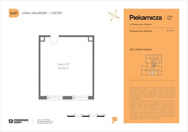 rzut mieszkanie na sprzedaż 55m2 mieszkanie Gdańsk, Morena, Piekarnicza 6