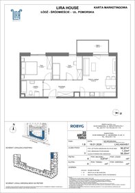 rzut mieszkanie na sprzedaż 57m2 mieszkanie Łódź, Pomorska 108