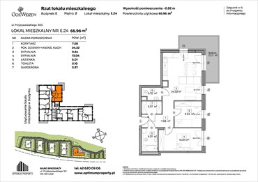 rzut mieszkanie na sprzedaż 66m2 mieszkanie Łódź, Widzew, Przybyszewskiego 292-300