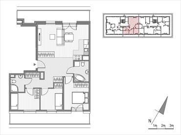 rzut mieszkanie na sprzedaż 72m2 mieszkanie Kraków, ul.Glogera 9,11