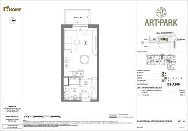 rzut mieszkanie na sprzedaż 29m2 mieszkanie Łódź, Polesie, Wołowa 4A