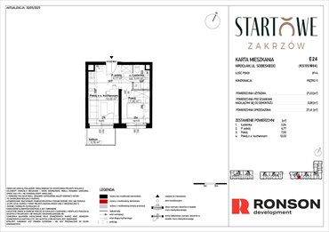 rzut mieszkanie na sprzedaż 27m2 mieszkanie Wrocław, Psie Pole, Zatorska, róg Sobieskiego